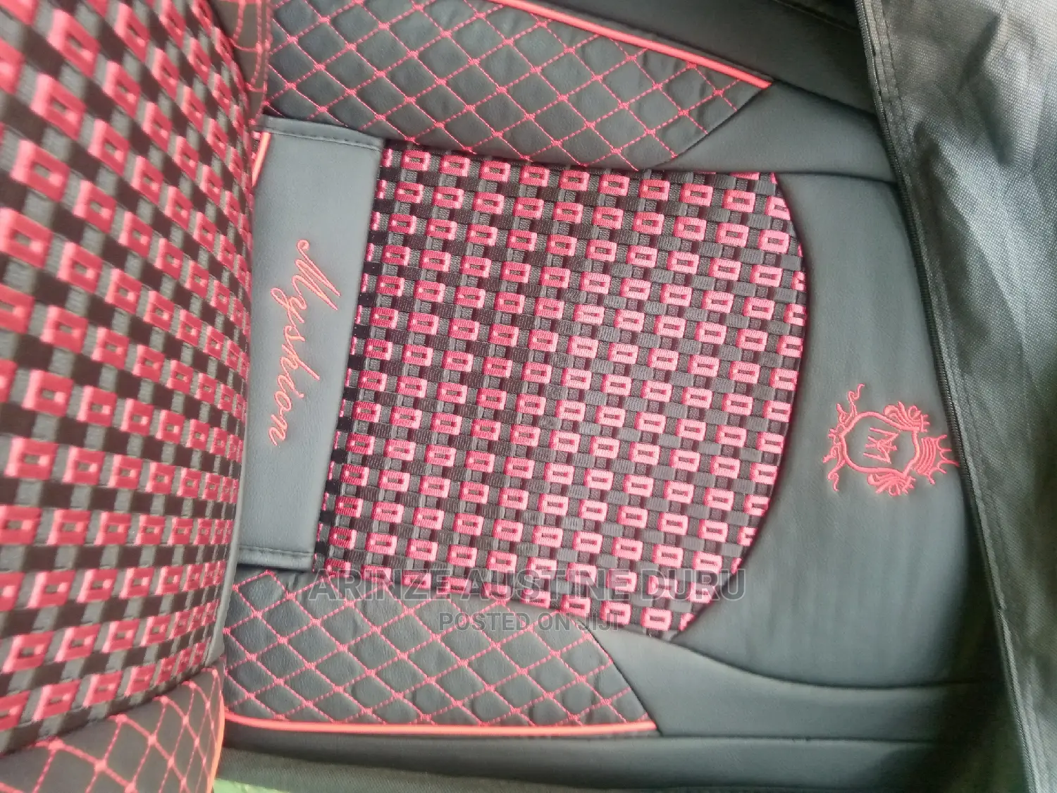 Foreign Leather Seat Cover Mix Red