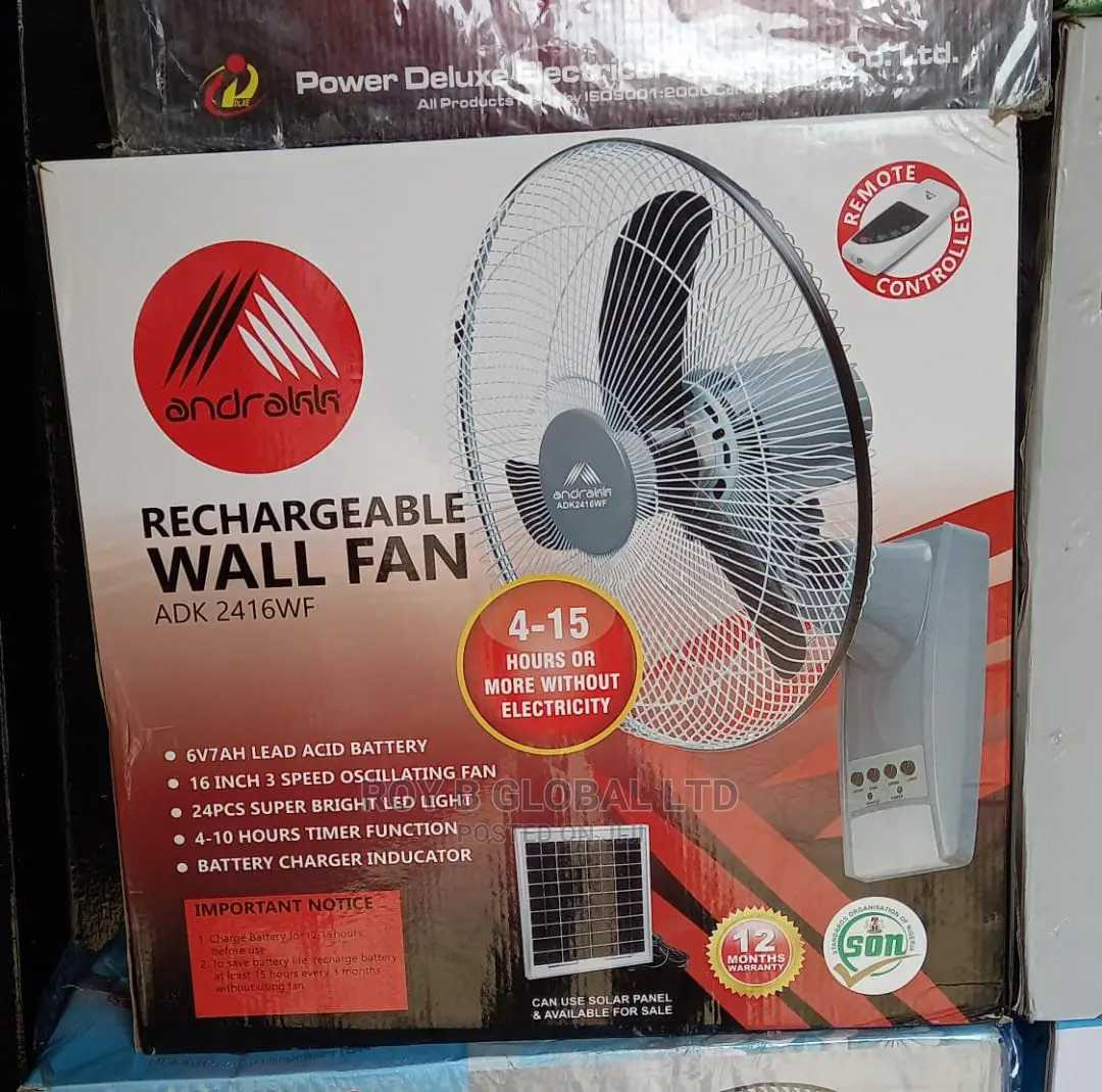 Andrakk Rechargeable Wall Fan