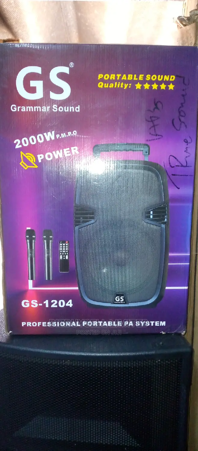12" Mobile Professional Pa System With 2 Microphone and Remo