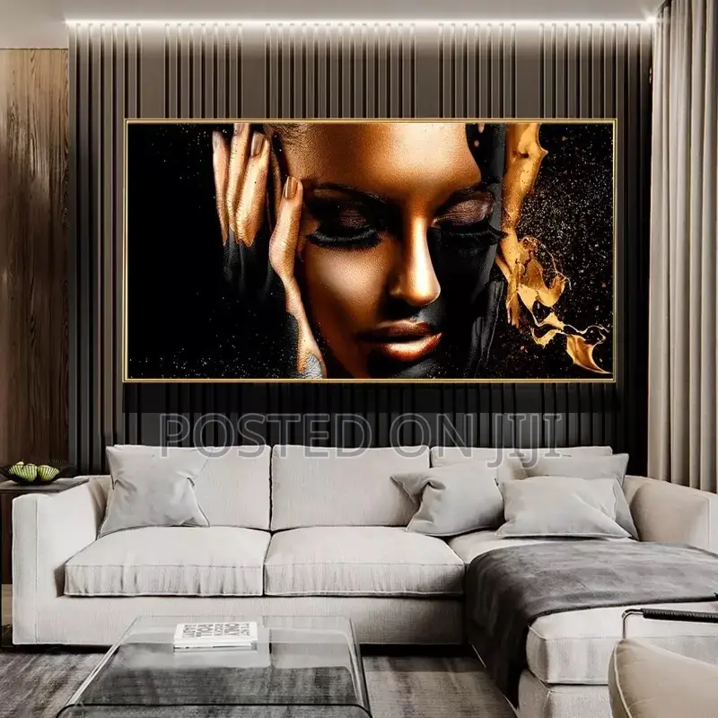 Black Gold Nude Woman Oil Paintings on Canvas