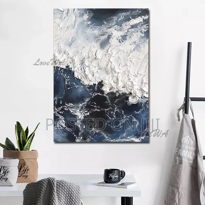 Hand Painted Abstract Abstract Sea Wave Oil Painting