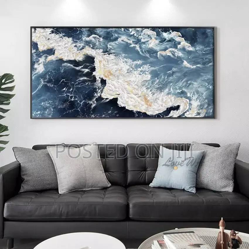 Hand Painted Abstract Abstract Sea Wave Oil Painting