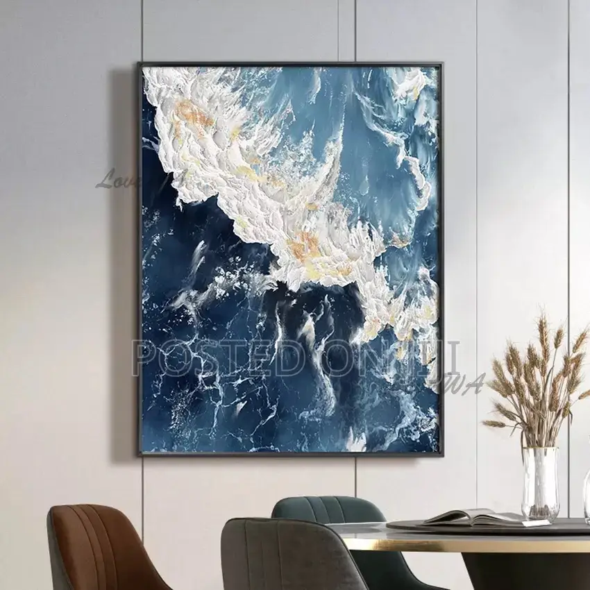Hand Painted Abstract Abstract Sea Wave Oil Painting