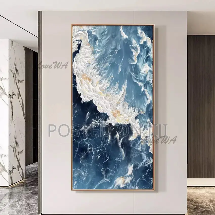 Hand Painted Abstract Abstract Sea Wave Oil Painting
