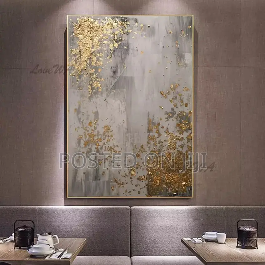 Abstract Gold Foil Paintings 100%