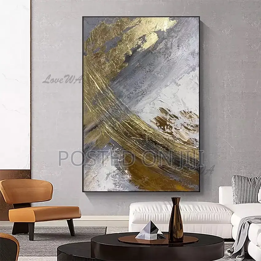 Abstract Gold Foil Paintings 100%