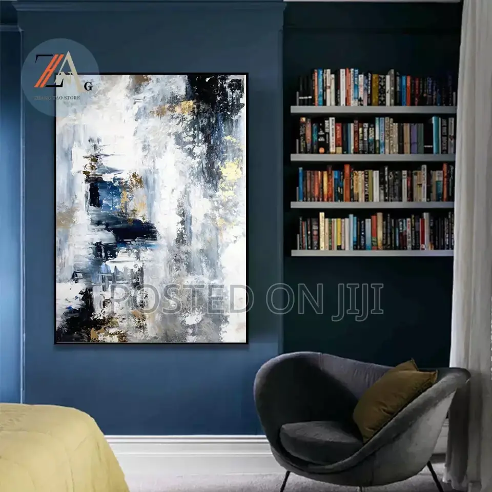 Blue Morten Abstract HD Hand-Painted Oil Painting Canvas