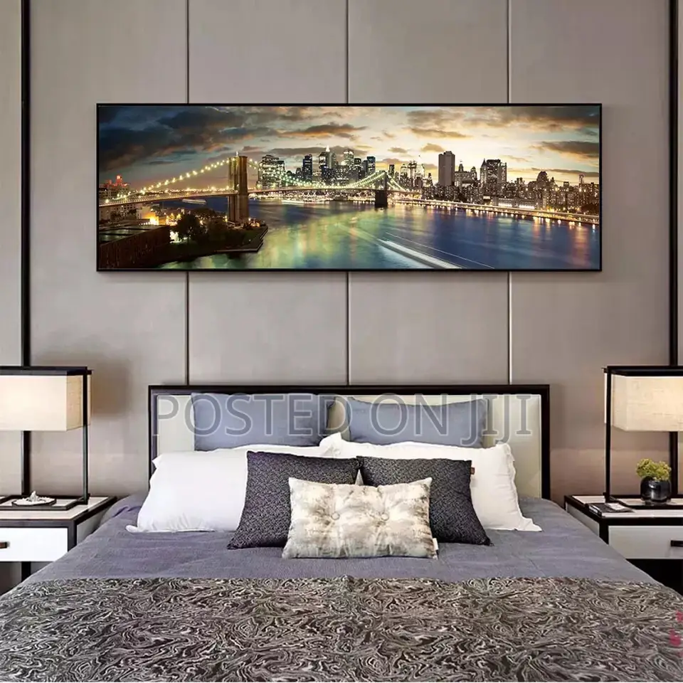 Night View of Brooklyn Breach Landscape Canvas Painting