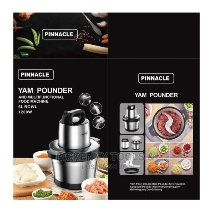 Pinnacle Yam Pounder Multifunctional Food Machine 6l-1200w
