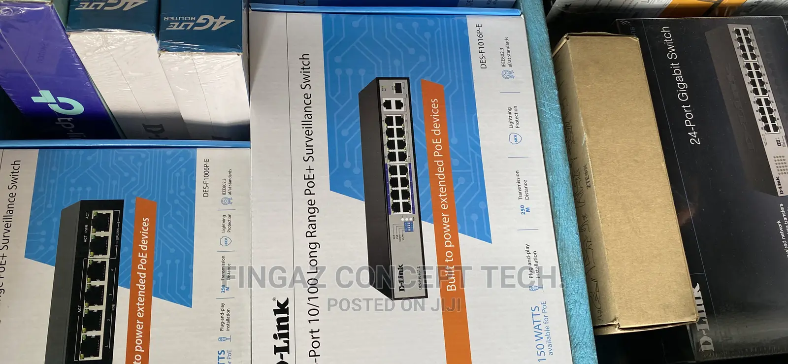 D-Link 10/100 Long Range Poe+ Surveillance Switch