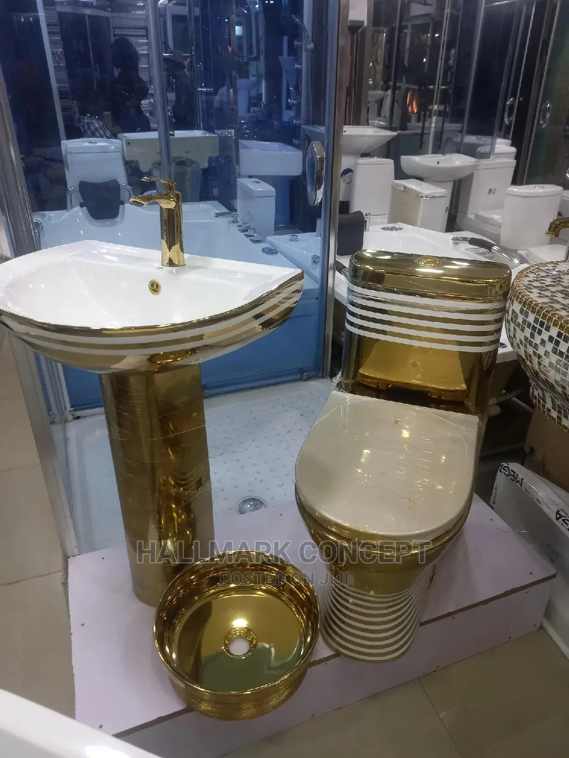 Executive Gold Stripes Water Closets.
