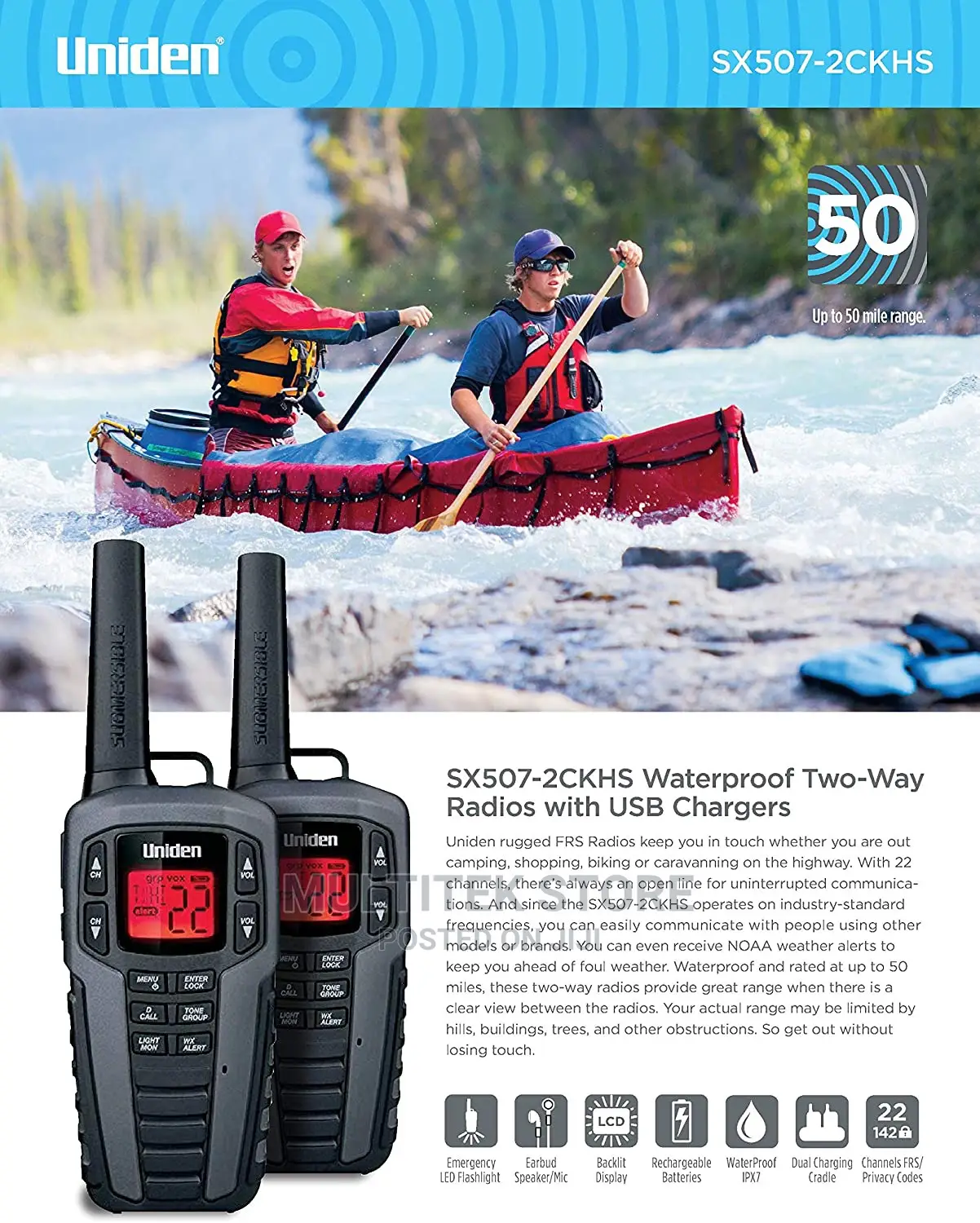 Uniden Two Way Radios With USB Charger