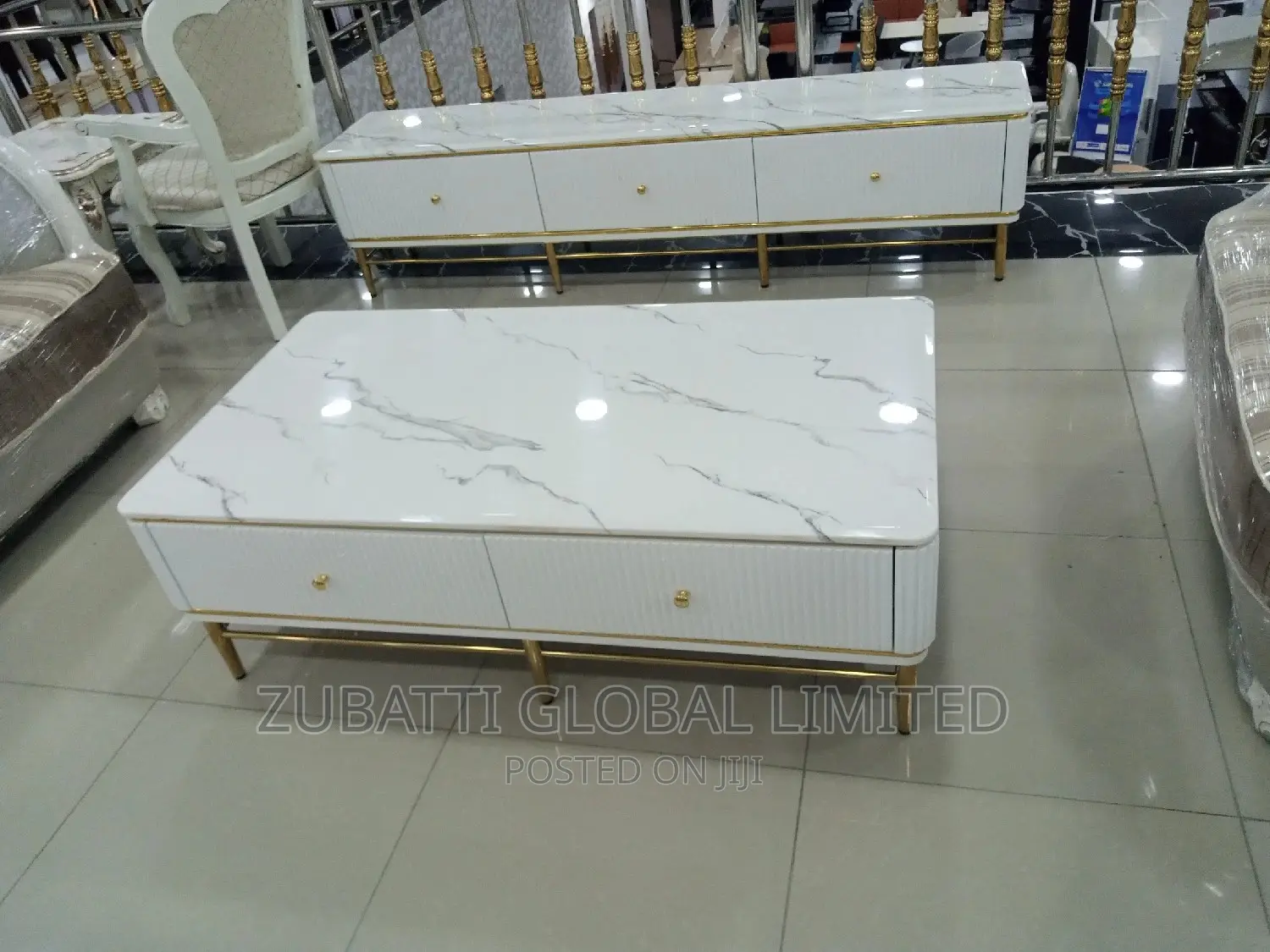 Royal Television Stand Double Drawer Wt Coffee Center Table