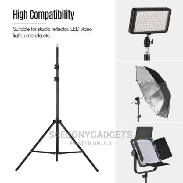 Adjustable 82 Inches Metal Tripod Light Stand Max- 2m- 6.6ft