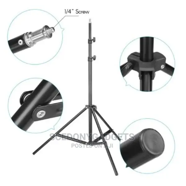 Adjustable 82 Inches Metal Tripod Light Stand Max- 2m- 6.6ft