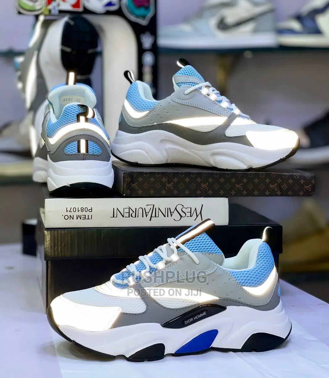 Dior Homme B22 Ss21 ‘ White Blue Technical Mesh Gray