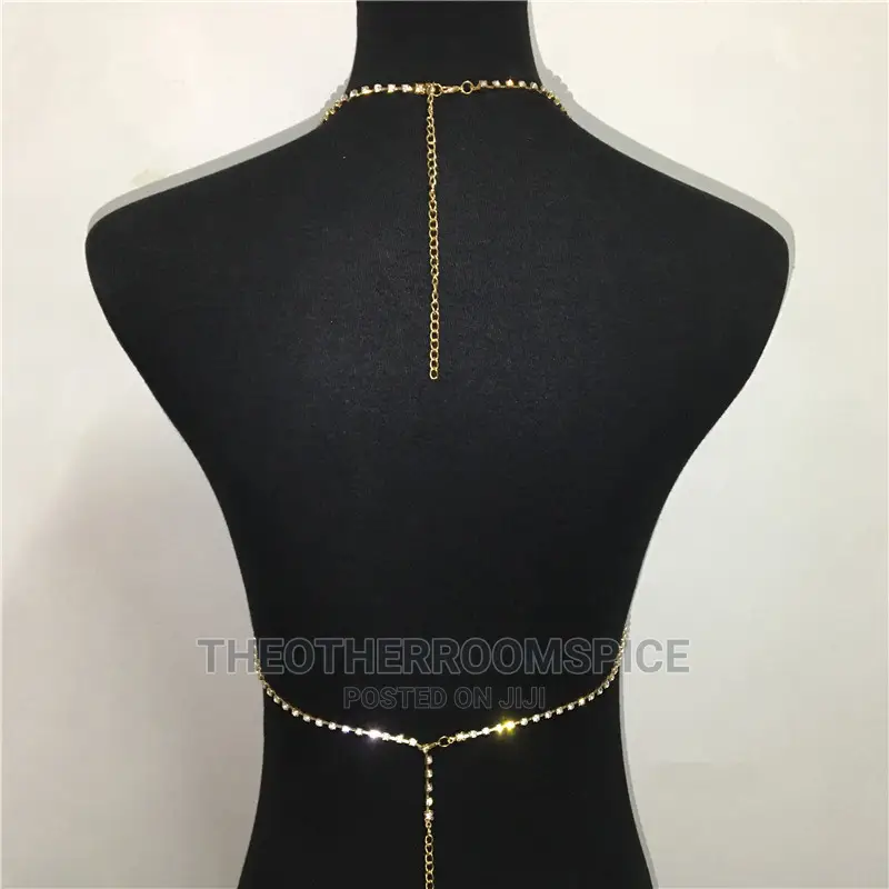 Rhinestone Body Chain Necklace Costume Jewelry