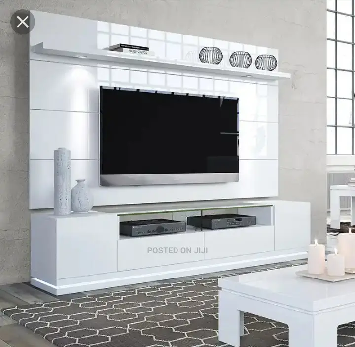 Wall Tv Stand With Glass and Light