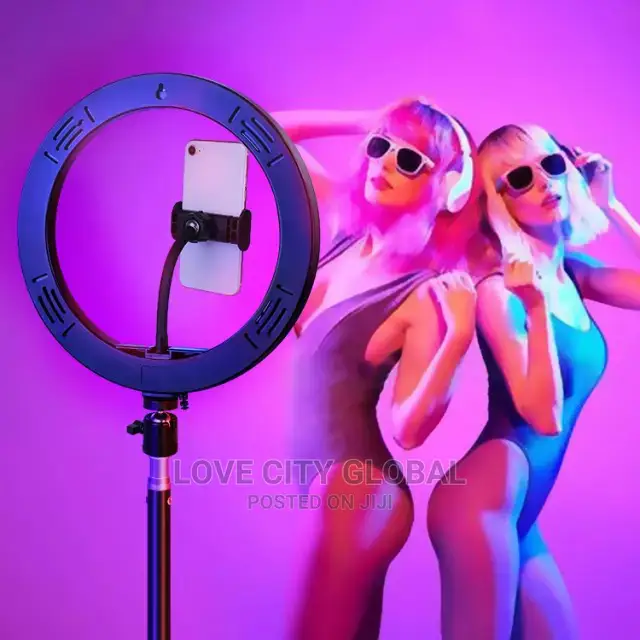 10 Inches RGB Ring Light Multiple Light, Stand, 2 Remotes