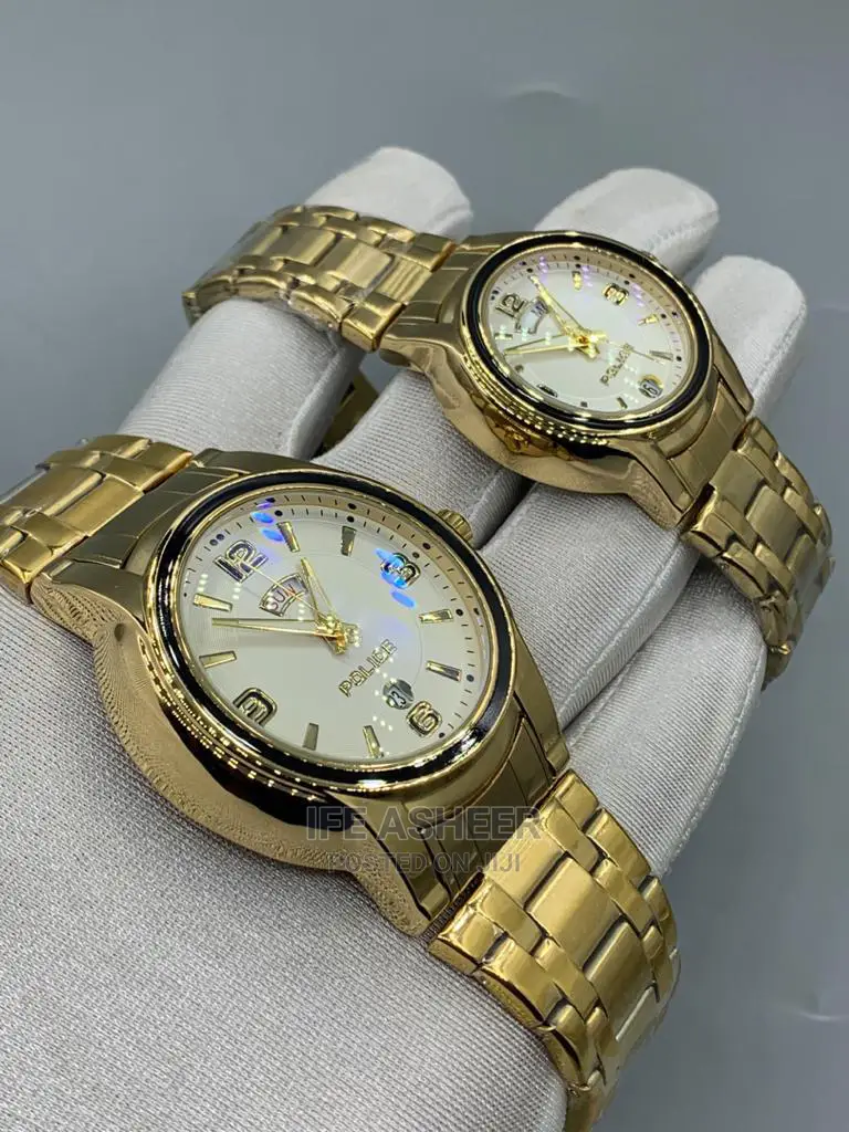 Police Couple's Wristwatch 001 - Gold