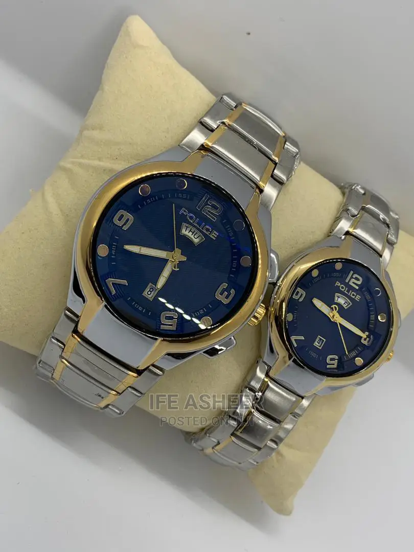 Police Couple's Wristwatch - Gold and Silver