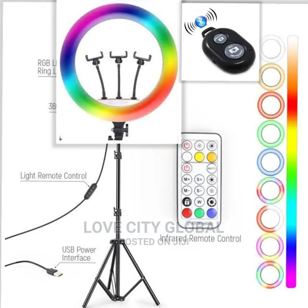 36cm 14inches RGB Ringlight, Stand, Remote,Bluetooth Shuttle