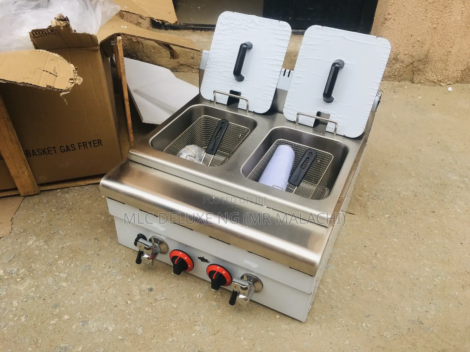 Double Deep Fryers (GAS) Table Top Fryers With Drainage Taps