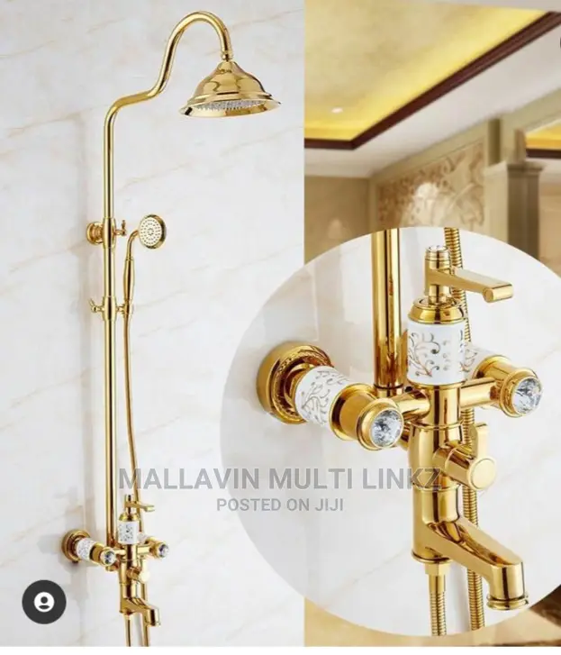 High Pressure Gold Standing Shower Mixers