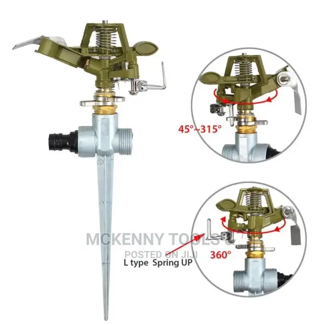 Metal Sprinkler Grass Spikes Adjustable 360 ​​Degree Nozzle
