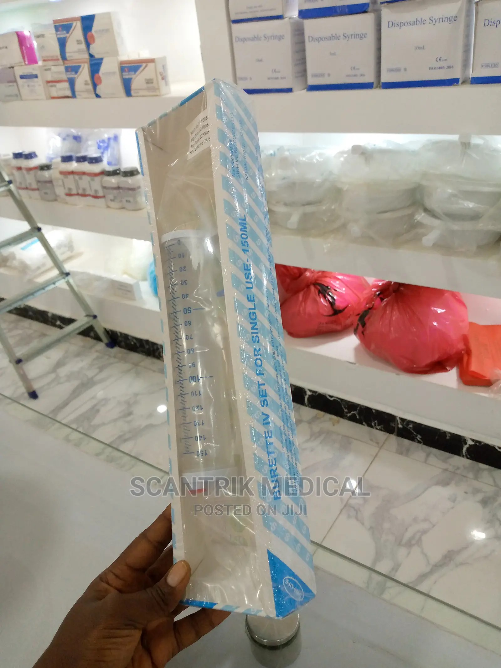 Infusion Giving Set, With Burette, Sterile, Single Use