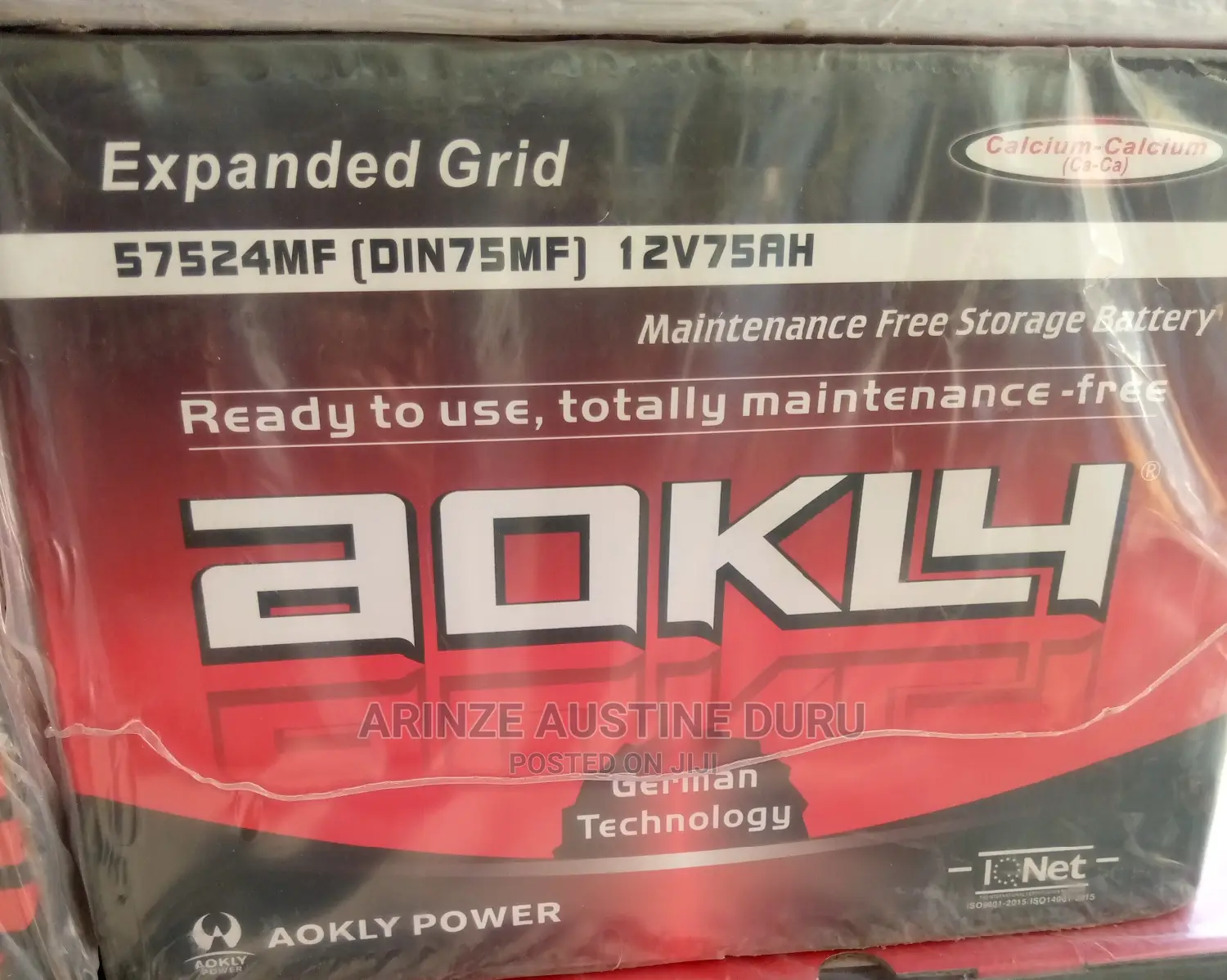 Car Battery Aokly 75ahs