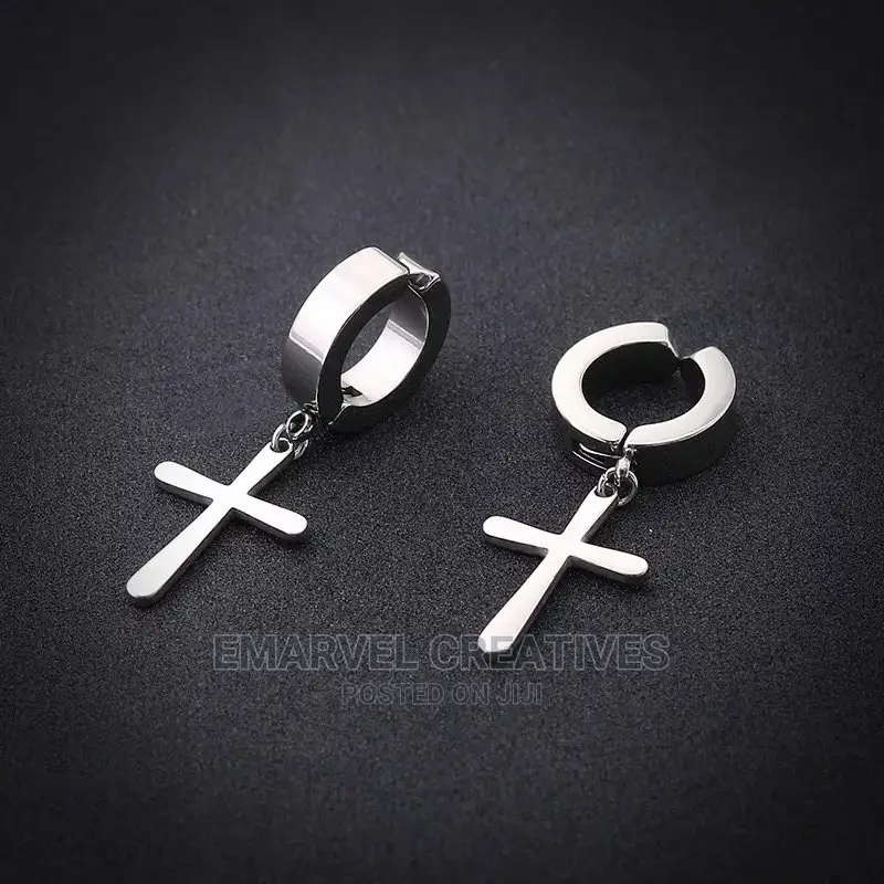 Non Piercing Magnetic Earrings With Cross