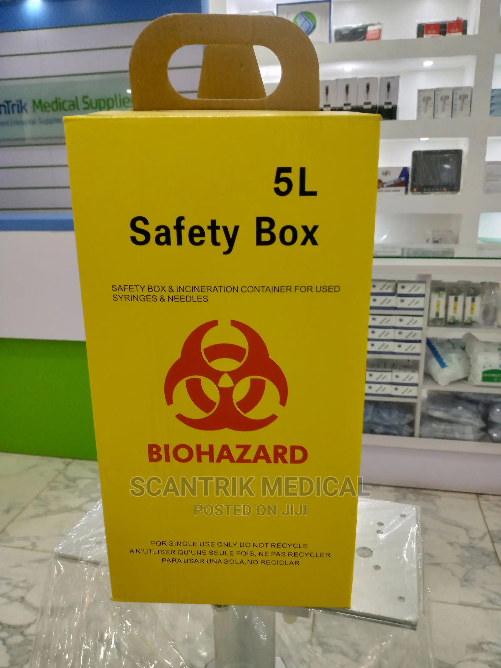 Safety Box F.Used Syringe/Needls 5lt/Box