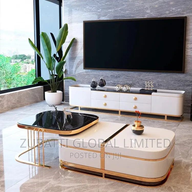 Royal Palace Foreign Television Stand Wt Coffee Center Table