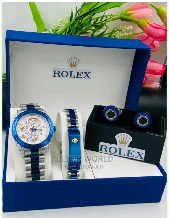 Exotic Rolex Wristwatch, Bracelet and Cufflinks Set