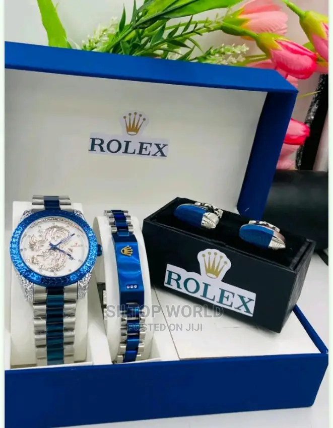 Exotic Rolex Wristwatch, Bracelet and Cufflinks Set