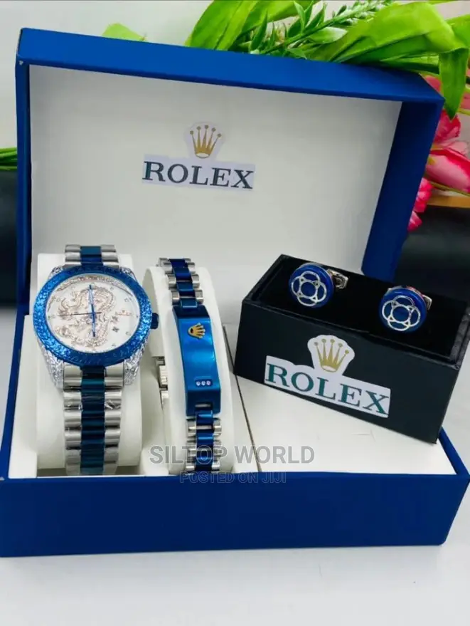Exotic Rolex Wristwatch, Bracelet and Cufflinks Set
