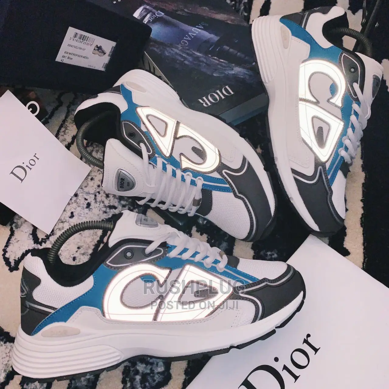 Reflective C-Dior(Cd) B30 /Blue Technical Sneakers