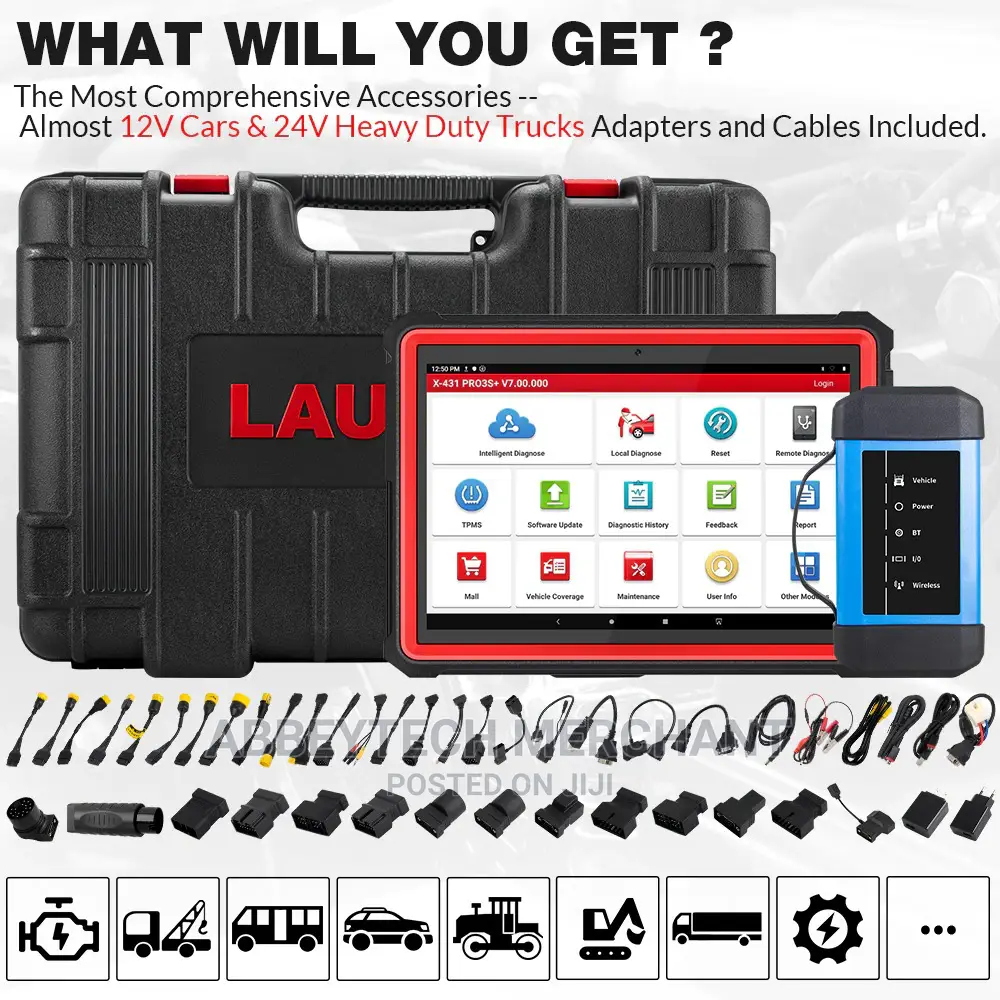 Launch X431 Pro3s+ Hdiii for 12v and 24v Cars Trucks