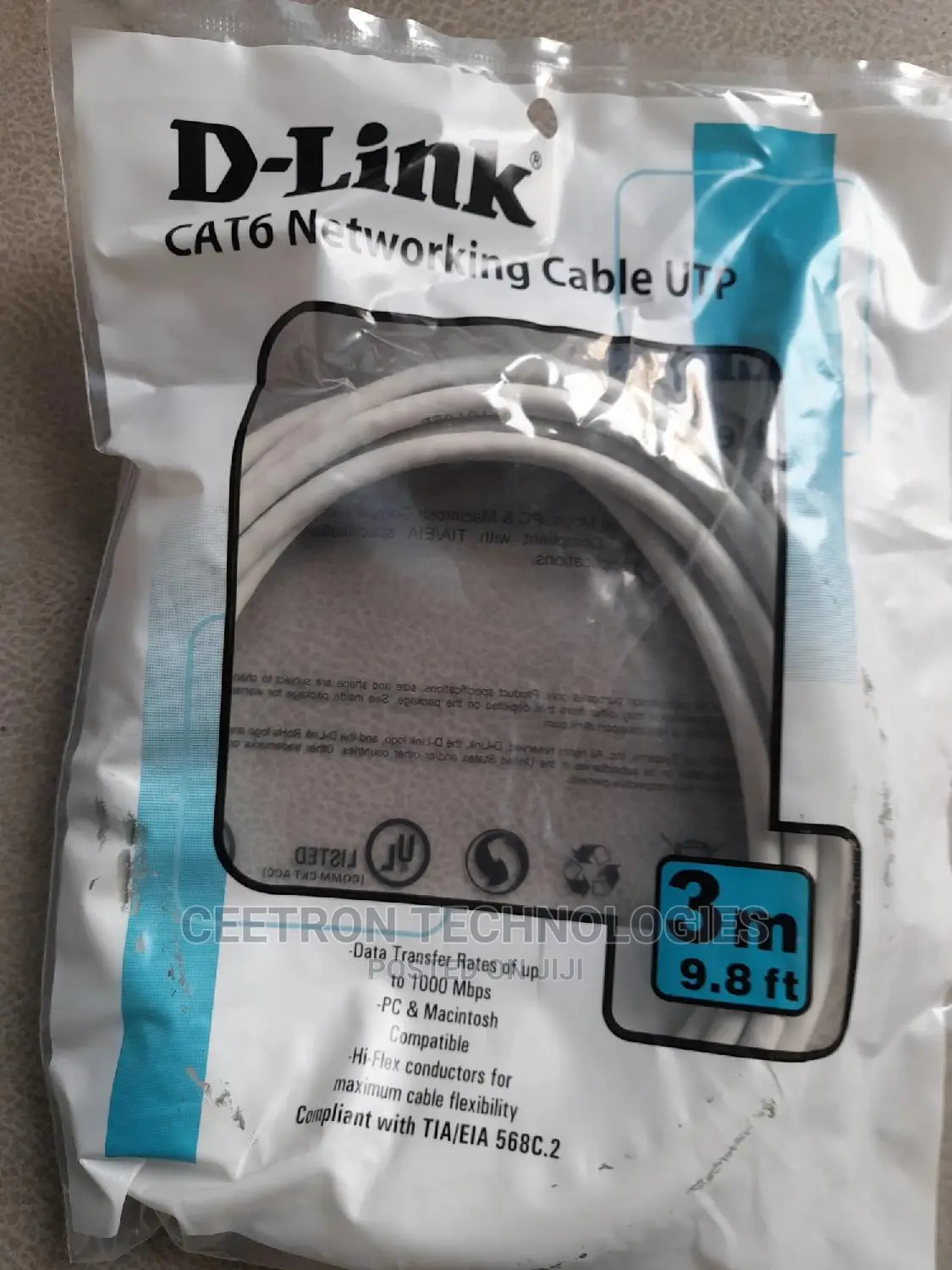 D-Link:Ncb-C6ugryr1-3 Cat.6 UTP Patch Cord 3m