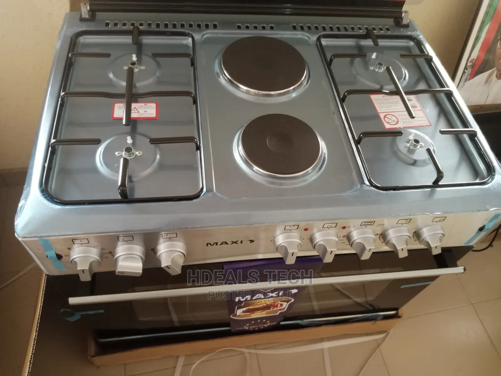 Maxi 60*90 Gas Cooker 4gas 2electric Burner With Oven