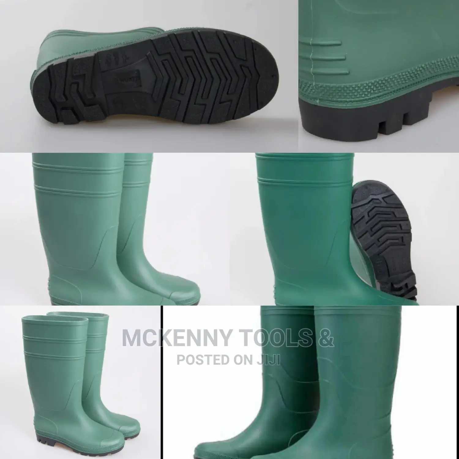Pvc Green Color Working Safety Rainboots For Men Gumboots