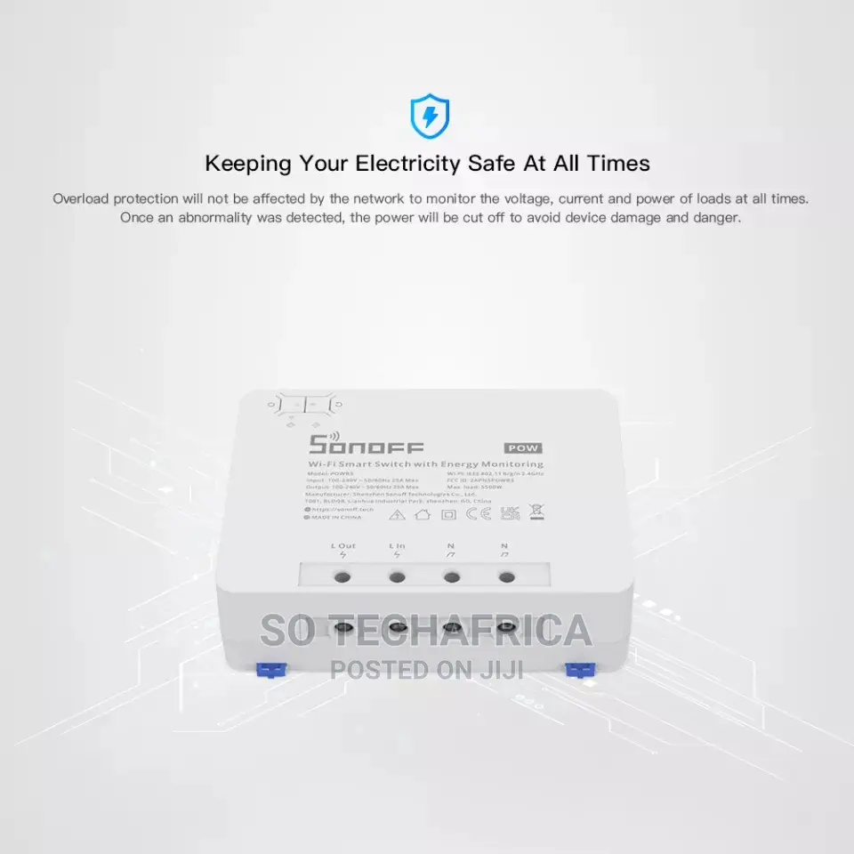 Sonoff 25A 5500W Power Measuring Energy Overload Switch
