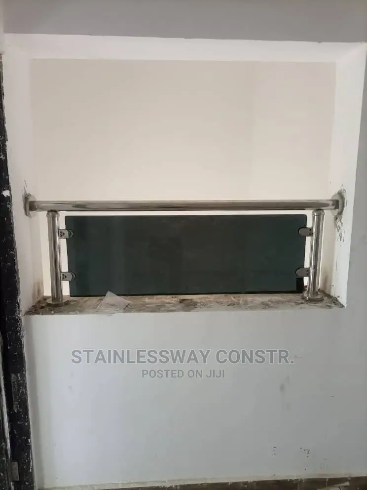 Dark Grey Glass Stainless Railings at Guzape District