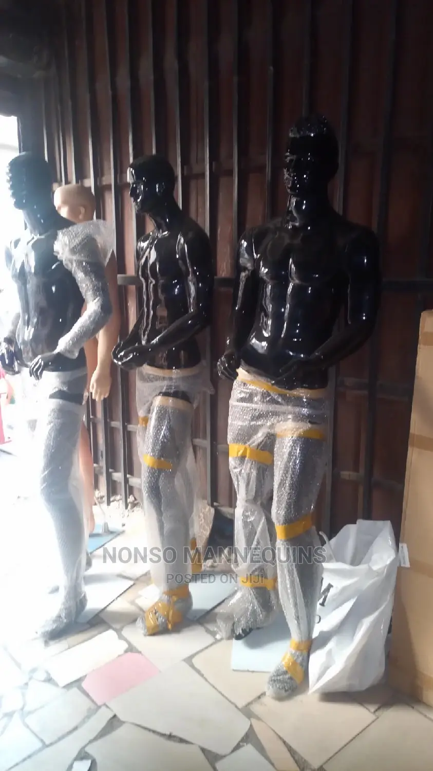 Black Fibre Male Full Body Mannequins Display