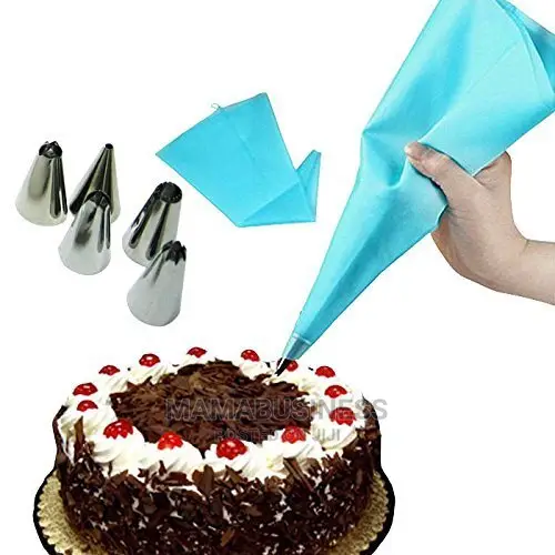 30cm Reusable Icing Piping Bag + 6pc Piping Nozzle Tips
