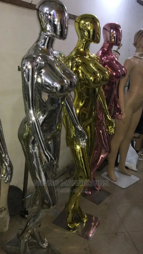 Size 12 Faceless Chrome Female Busty Mannequins