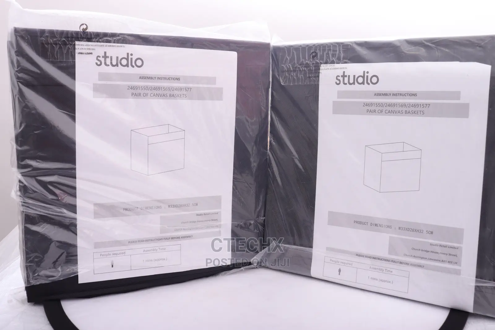 Studio Pair of Canvas Basket