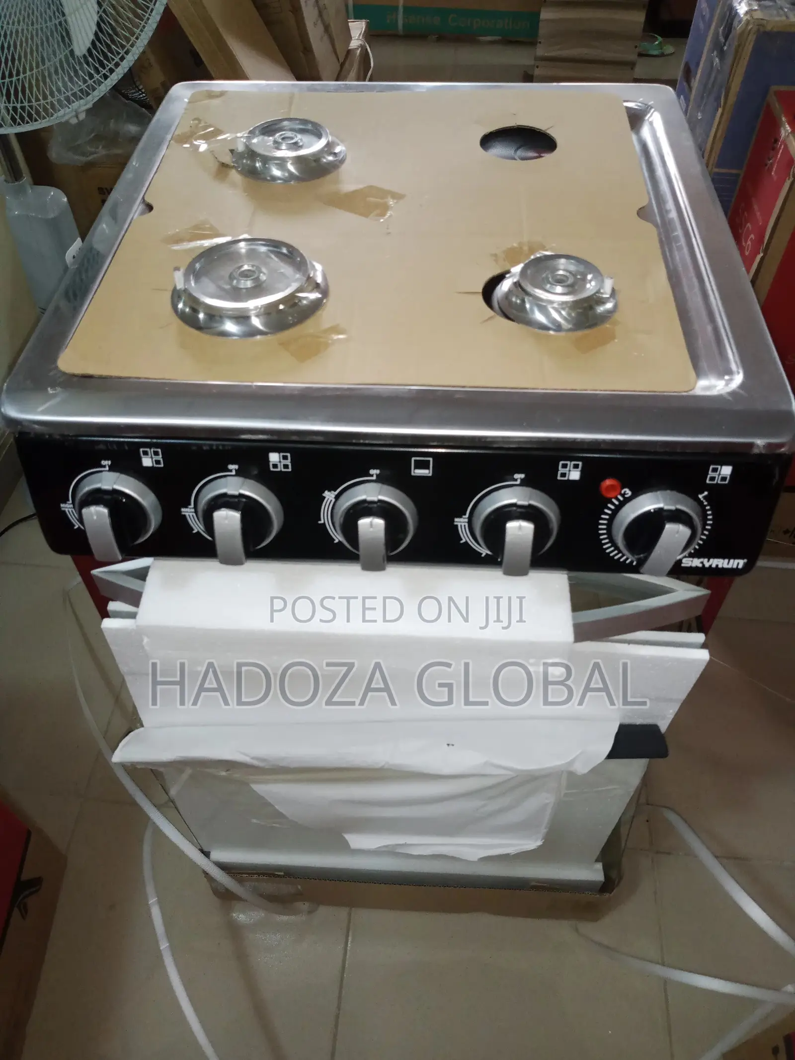 Skyrun Gas Cooker(3 Burners+1 Electric Hotplate)- GCS-3G1E/K