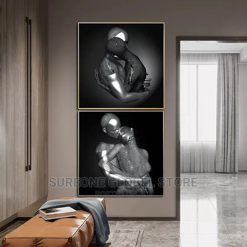 Lovers Metal Sculpture Canvas